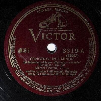 Cortot, Alfred / Schumann: Concerto In A Minor (1st Movement) | Victor Red Seal 8319 | Concluded | 1934