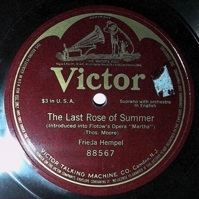 Hempel, Frieda / The Last Rose of Summer | Victor 88567 | One-Sided