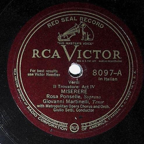 Ponselle, Rosa / Verdi: Miserere | RCA Victor Red Seal 8097 | 1928