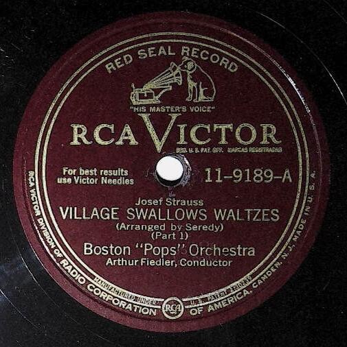 Fiedler, Arthur / Village Swallows Waltzes | RCA Victor Red Seal 11-9189 | Josef Strauss | Boston Pops