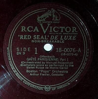 Fiedler, Arthur / Gaite Parisienne (Part 1) | RCA Victor Red Seal DeLuxe 18-0076 | Offenbach | 1948