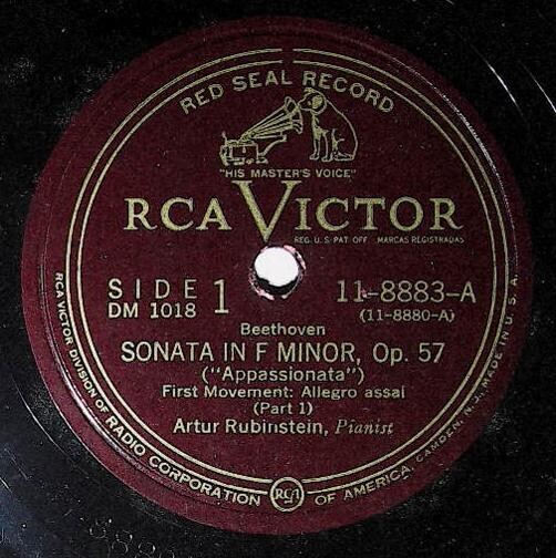 Rubinstein, Artur / Sonata In F Minor, Op. 57 (Appassionata) (First Movement) | RCA Red Seal 11-8883 | Beethoven | 1946 | Part 1