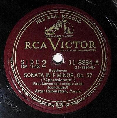 Rubinstein, Artur / Sonata In F Minor, Op. 57 (Appassionata) (First Movement) | RCA Red Seal 11-8884 | Beethoven | 1946 | Concluded