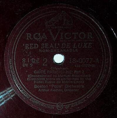 Fiedler, Arthur / Gaite Parisienne (Part 2) | RCA Victor Red Seal DeLuxe 18-0077 | Offenbach | 1948