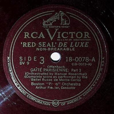 Fiedler, Arthur / Gaite Parisienne (Part 3) | RCA Victor Red Seal DeLuxe 18-0078 | Offenbach | 1948