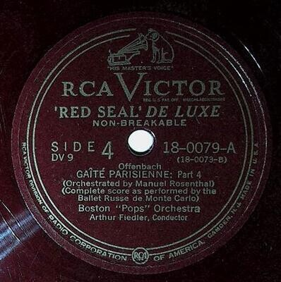 Fiedler, Arthur / Gaite Parisienne (Part 4) | RCA Victor Red Seal DeLuxe 18-0079 | Offenbach | 1948