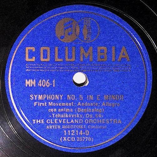 Rodzinski, Artur / Symphony No. 5 In E Minor (First Movement) | Columbia 11214-D | Tchaikovsky | 1940 | Beginning