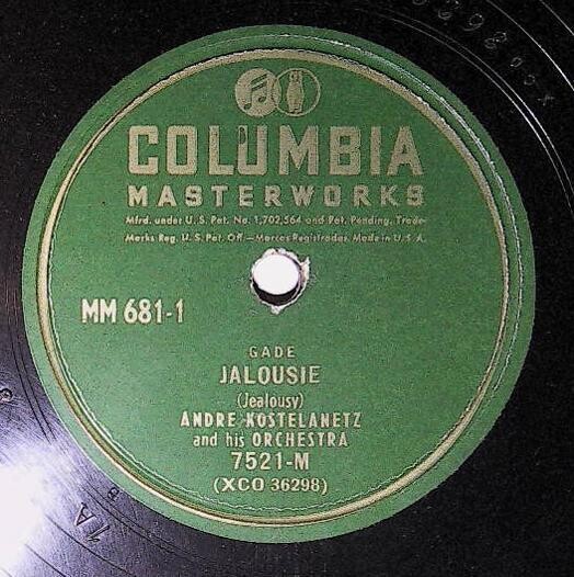 Kostelanetz, Andre / Jalousie | Columbia Masterworks 7521-M | 1947