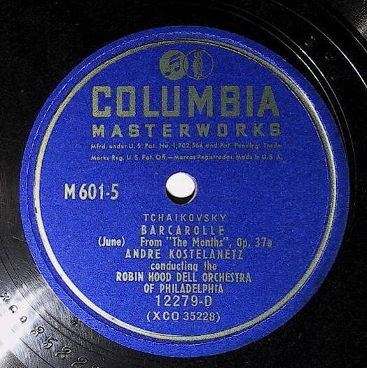 Kostelanetz, Andre / Barcarolle | Columbia Masterworks 12279-D | Tchaikovsky | 1946