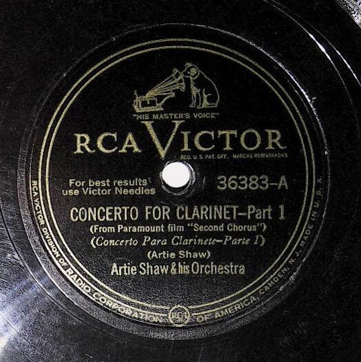 Shaw, Artie / Concerto For Clarinet (1940) / RCA Victor 36383 (Single, 12" Shellac)