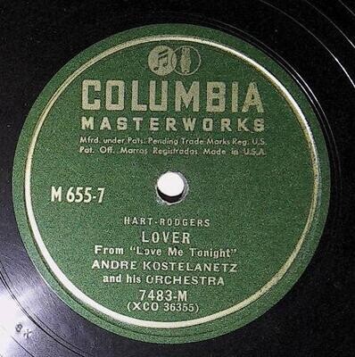 Kostelanetz, Andre / Lover | Columbia Masterworks 7483-M | 1946