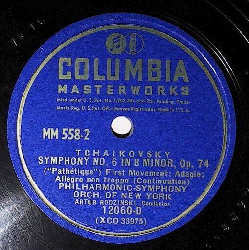 Rodzinski, Artur / Symphony No. 6 In B Minor, Op. 74 | Columbia Masterworks 12060-D | Tchaikovsky | First Movement - Continuation | 1945