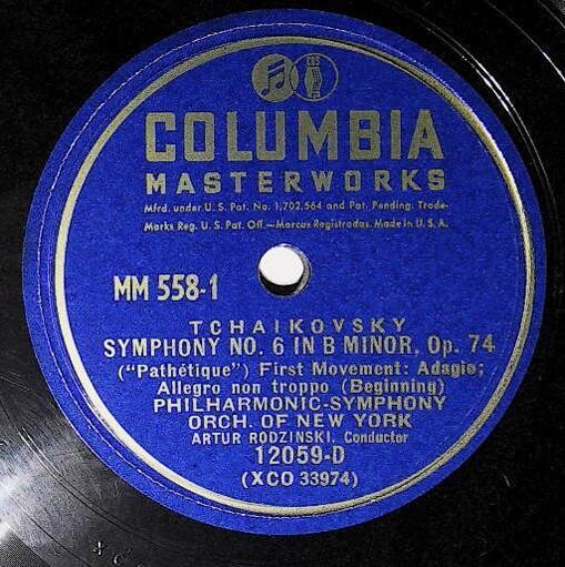 Rodzinski, Artur / Symphony No. 6 In B Minor, Op. 74 | Columbia Masterworks 12059-D | Tchaikovsky | First Movement - Beginning | 1945