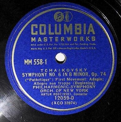 Rodzinski, Artur / Symphony No. 6 In B Minor, Op. 74 | Columbia Masterworks 12059-D | Tchaikovsky | First Movement - Beginning | 1945