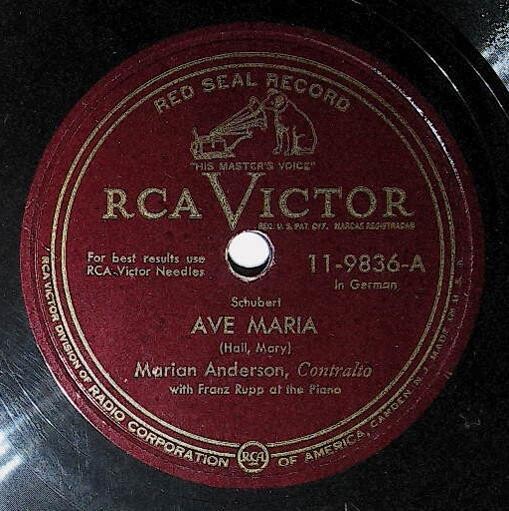 Anderson, Marian / Ave Maria | RCA Victor Red Seal 11-9836 | Schubert | March 1949