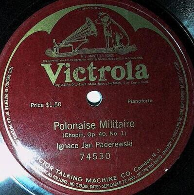 Paderewski, Ignace Jan / Polonaise Militaire | Victrola 74530 | July 1917 | One-Sided | Chopin