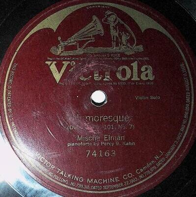 Elman, Mischa / Humoresque | Victrola 74163 | May 1910 | One-Sided