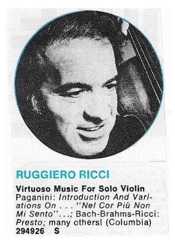 Ricci, Ruggiero / Virtuoso Music for Solo Violin | Columbia / 1979
