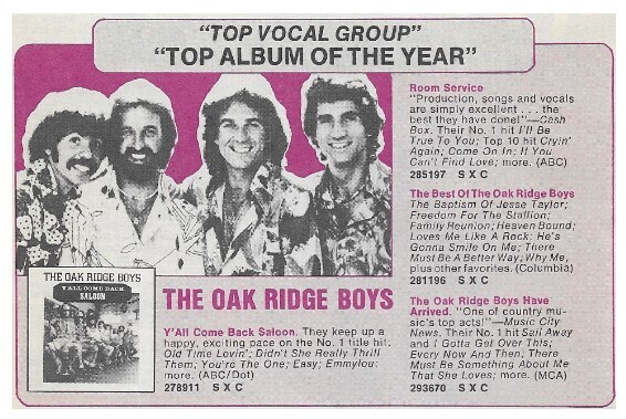 Oak Ridge Boys / Y'All Come Back Saloon | ABC-Dot / 1977