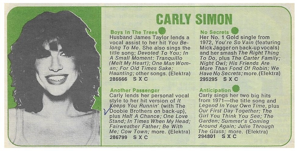 Simon, Carly / Boys in the Trees | Elektra | 1978