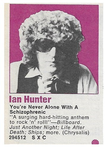 Hunter, Ian / You're Never Alone with a Schizophrenic | Chrysalis / 1979