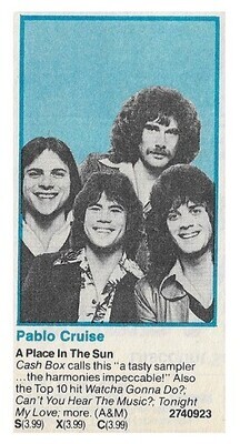 Pablo Cruise / A Place in the Sun | A+M | 1977
