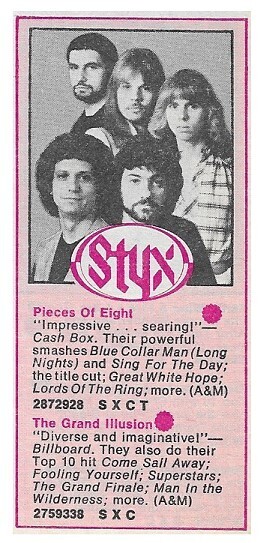 Styx / Pieces of Eight | A+M / 1978