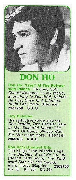 Ho, Don / Live at The Polynesian Palace | Reprise / 1971