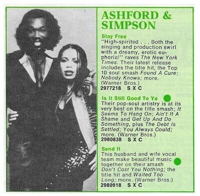 Ashford + Simpson / Stay Free | Warner Bros. | 1979