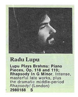 Lupu, Radu / Lupu Plays Brahms: Piano Pieces, Op. 118 and 119 | London | 1978