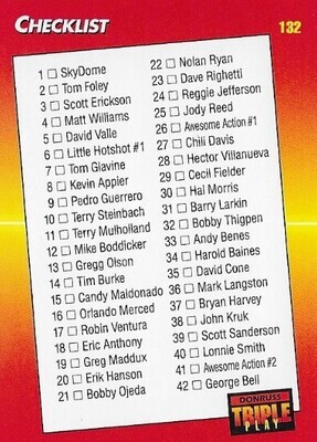 Triple Play / 1992 Checklist (1-88) | Triple Play #132