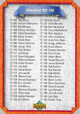 Upper Deck / 1992 Checklist (101-200) | Upper Deck #200