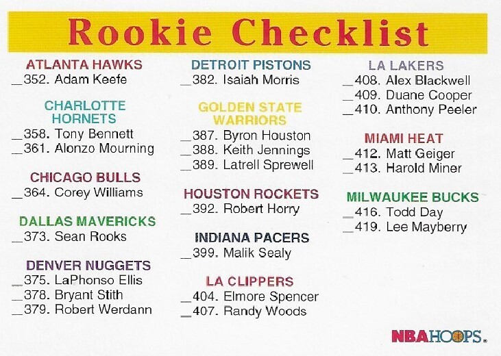 Hoops / 1993 Rookie Checklist (352-480) | Hoops #488