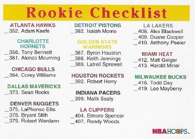 Hoops / 1993 Rookie Checklist (352-480) | Hoops #488
