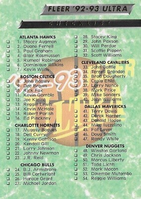 Ultra / 1992-93 Checklist (1-104) | Ultra #199