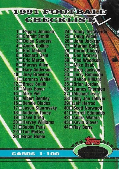 Stadium Club / 1991 Checklist (1-100) | Stadium Club #496