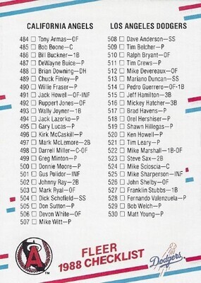 Fleer / 1988 Checklist (484-575) | Fleer #659