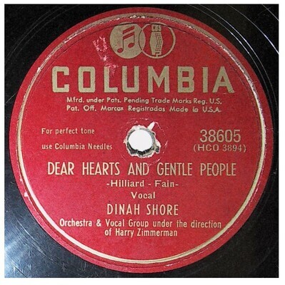 Shore, Dinah / Dear Hearts and Gentle People | Columbia 38605