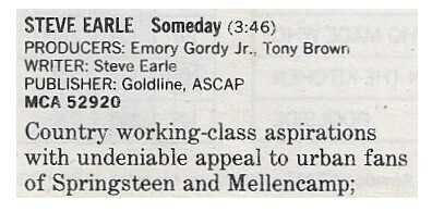 Earle, Steve / 1986: Someday