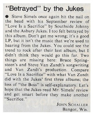 Southside Johnny + The Asbury Jukes / Betrayed By the Jukes / 1980