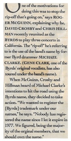 Byrds, The / 1989: We Should Own the Name