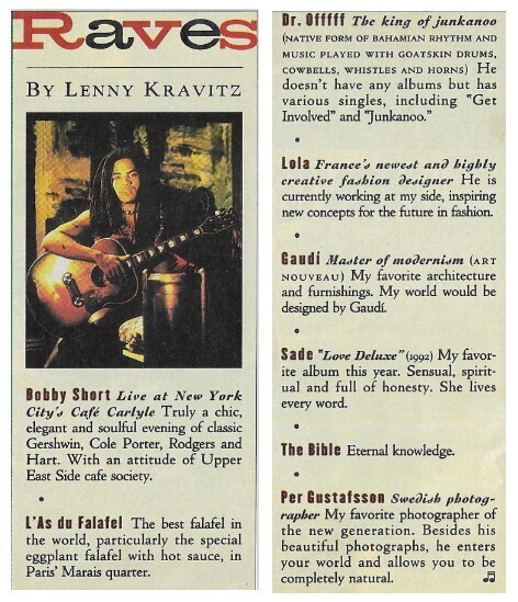 Kravitz, Lenny / 1993: Raves