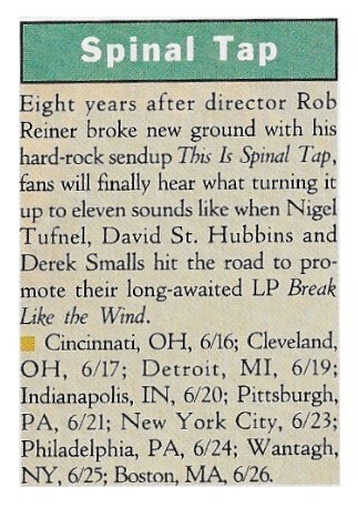 Spinal Tap / 1992: Tour Dates and Story