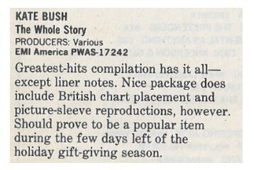 Bush, Kate / The Whole Story / 1986