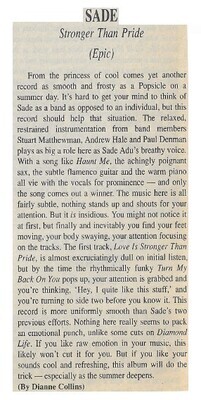 Sade / 1988: Stronger Than Pride