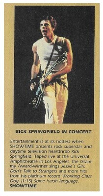 Springfield, Rick / Rick Springfield In Concert / 1981