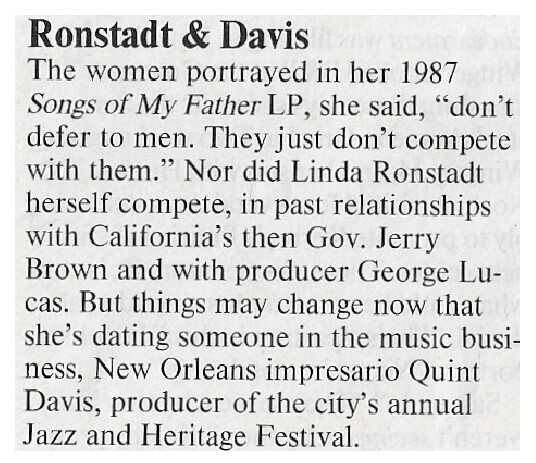 Ronstadt, Linda / 1990: Ronstadt + Davis