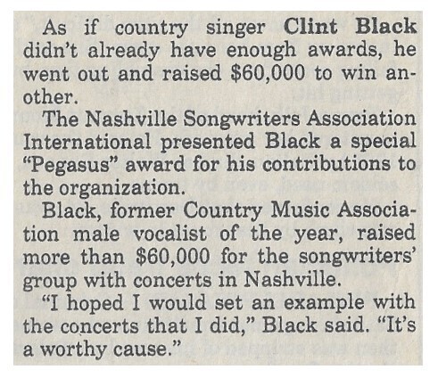 Black, Clint / Pegasus Award / 1994