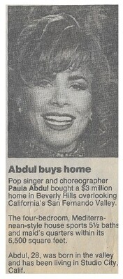 Abdul, Paula / 1991: Abdul Buys Home