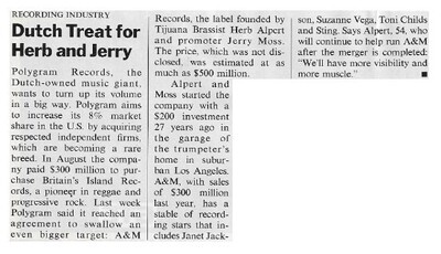 Alpert, Herb / 1989: Dutch Treat for Herb and Jerry